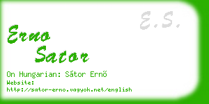 erno sator business card